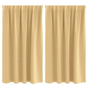vidaXL Verdunkelungs-Vorh&auml;nge mit Ringen 2 stk. Beige 140 x 140 cm