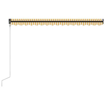 vidaXL Einziehbare Markise mit Windsensor & LED 400x300cm Gelb Weiß