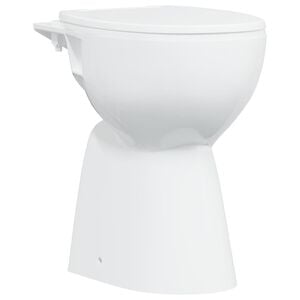 vidaXL Randloses WC 7 cm Extra H&ouml;he Soft-Close Keramik Wei&szlig;