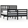 vidaXL Massivholzbett Schwarz 135x190 cm