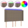 vidaXL LED Kopfteil Taupe 147x16x118/128 cm Stoff