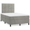 vidaXL Boxspringbett mit Matratze & LED Hellgrau 120x190 cm Samt