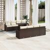 vidaXL Garten-Sofa-Set mit Kissen mit Speicher 9 pcs Braun Poly Rattan