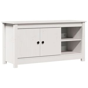 vidaXL TV-Schrank Wei&szlig; 103x36,5x52 cm Massivholz Kiefer