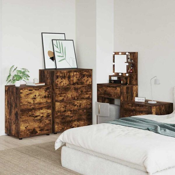 vidaXL Stauraumschr&auml;nke 2 pcs Ger&auml;ucherte Eiche 80 x 48 x 105 cm