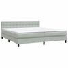 vidaXL Boxspringbett mit Matratze Hellgrau 180x210 cm Samt