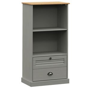 vidaXL B&uuml;cherregal VIGO Grau 60x35x114,5 cm Massivholz Kiefer