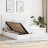 vidaXL Bett mit Stauraum und LED Reinwei&szlig; 180 x 200 cm Kunstleder