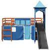 vidaXL Kinderhochbett mit Turm Blau 80x200 cm Massivholz Kiefer