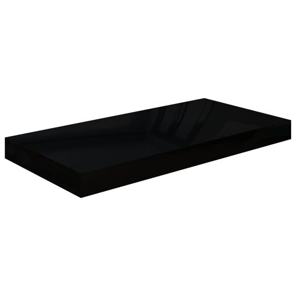 vidaXL Schweberegale 4 Stk. Hochglanz-Schwarz 50x23x3,8 cm MDF