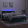 vidaXL Boxspringbett mit Matratze & LED Dunkelgr&uuml;n 140x190 cm Samt