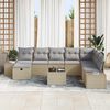 vidaXL Gartensofa-set mit Kissen 9 pcs Beige Poly-Rattan
