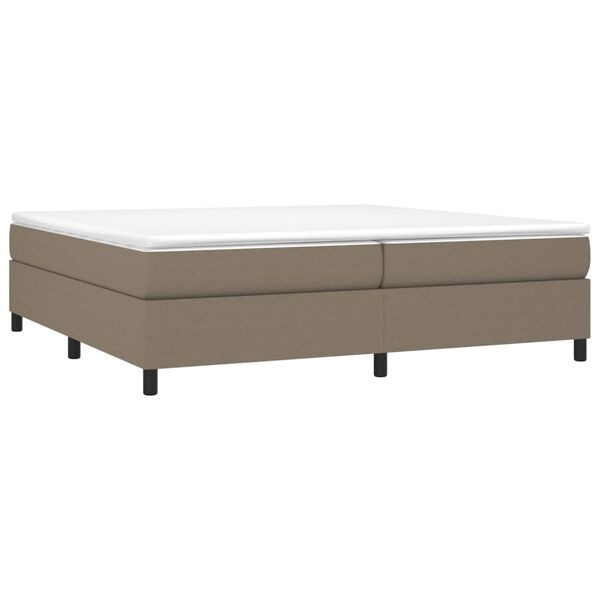vidaXL Boxspringbett mit Matratze Taupe 200x200 cm Stoff
