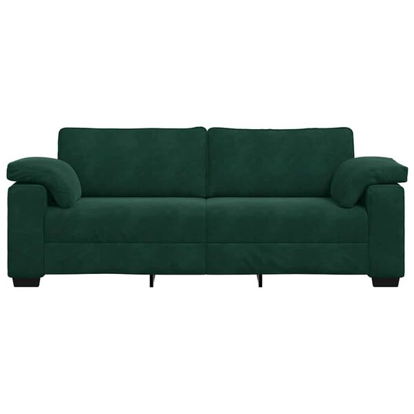 vidaXL 3-Sitzer-Sofa Dunkelgr&uuml;n 220x77x82 cm Samt