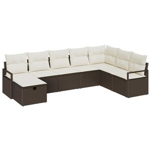 vidaXL Sofa Set mit Kissen 5 pcs Poly-Rattan