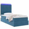vidaXL Bett mit Stauraum und LED mit LED Dunkelblau 90 x 190 cm Samt