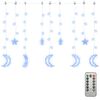 vidaXL Lichterketten Stern und Mond Fernbedienung 138 LED Blau