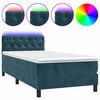 vidaXL Boxspringbett mit Matratze & LED Dunkelblau 80x200 cm Samt