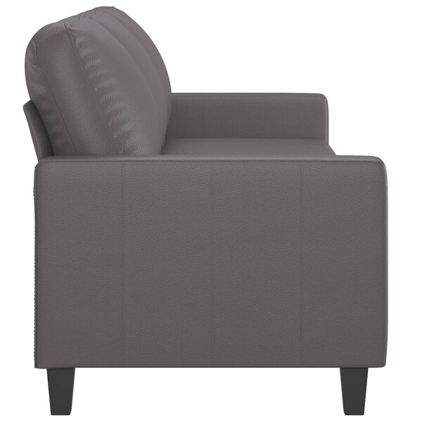 vidaXL 3-Sitzer-Sofa Grau 180 cm Kunstleder