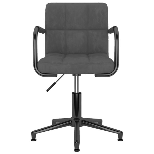 vidaXL Esszimmerst&uuml;hle 2 Stk. Drehbar Dunkelgrau Samt