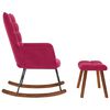 vidaXL Schaukelstuhl mit Hocker Weinroter Samt