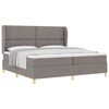 vidaXL Boxspringbett mit Matratze Dunkelgrau 90x190 cm Taupe Stoff