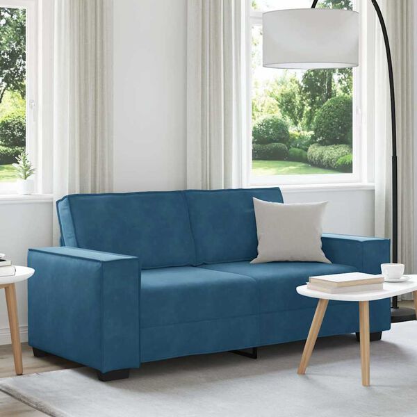 vidaXL 2-Sitzer-Sofa Blau 180x78x84 cm Samt