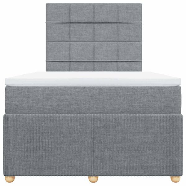 vidaXL Boxspringbett mit Matratze Hellgrau 120x190 cm Stoff
