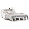 vidaXL Massivholzbett mit Regal ohne Matratze Wei&szlig; 150x200 cm