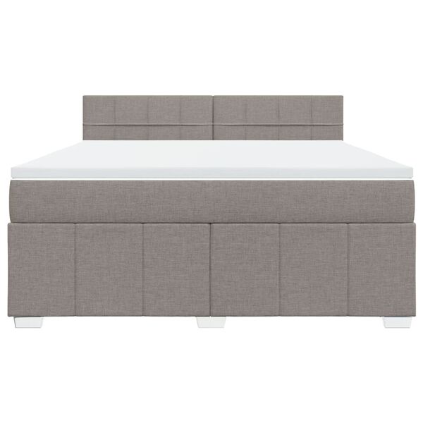 vidaXL Boxspringbett mit Matratze Taupe 180x200 cm Stoff