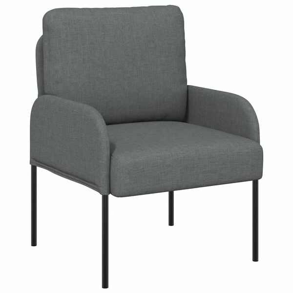 vidaXL Sofas mit Kissen 55cm Dunkelgrau Sperrholz