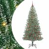 vidaXL K&uuml;nstlicher Weihnachtsbaum beschneit mit LED Licht 210 cm