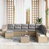 vidaXL Garten-Sofa-Set mit Kissen 8 pcs Beige und Hellgrau Poly-Rattan