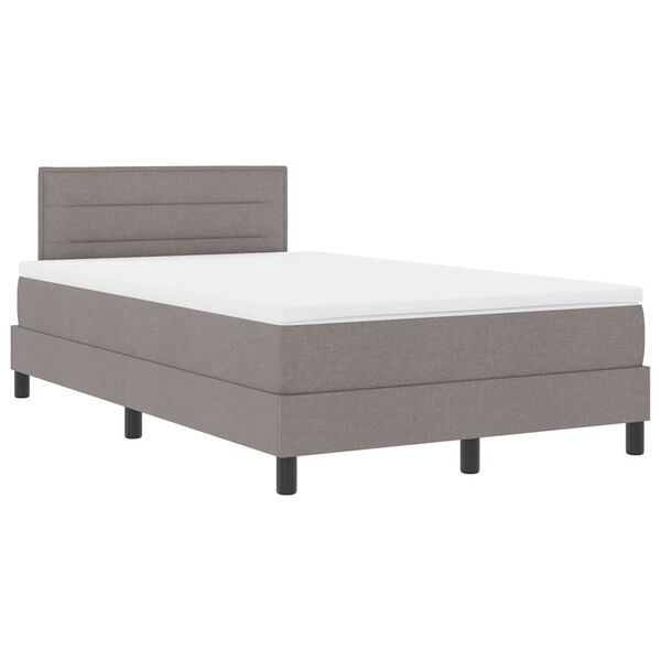 vidaXL Boxspringbett mit Matratze Taupe 120 x 200 cm Stoff