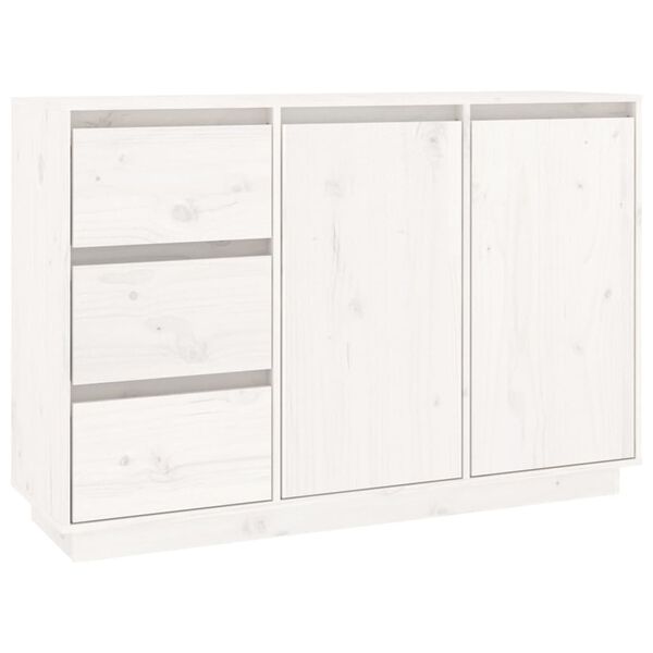 vidaXL Sideboard Weiß 111x34x75 cm Massivholz Kiefer