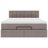 vidaXL Ottoman-Bett mit Matratze Taupe 140x200 cm Stoff