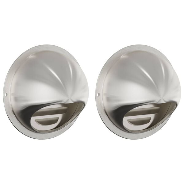 vidaXL L&uuml;ftungsgitter 2 pcs Silber 80 mm Edelstahl