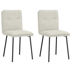 vidaXL Esszimmerst&uuml;hle 2 Stk. Creme Samt