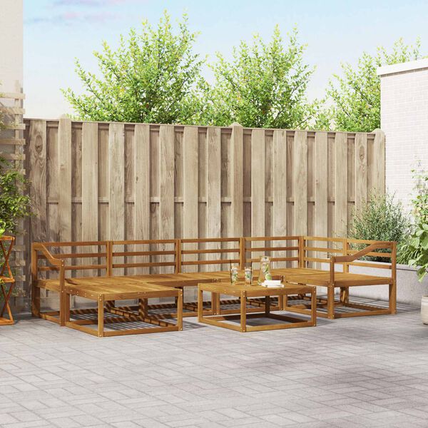 vidaXL Outdoor-Sofagarnitur 7 pcs Natur Massivholz Akazie