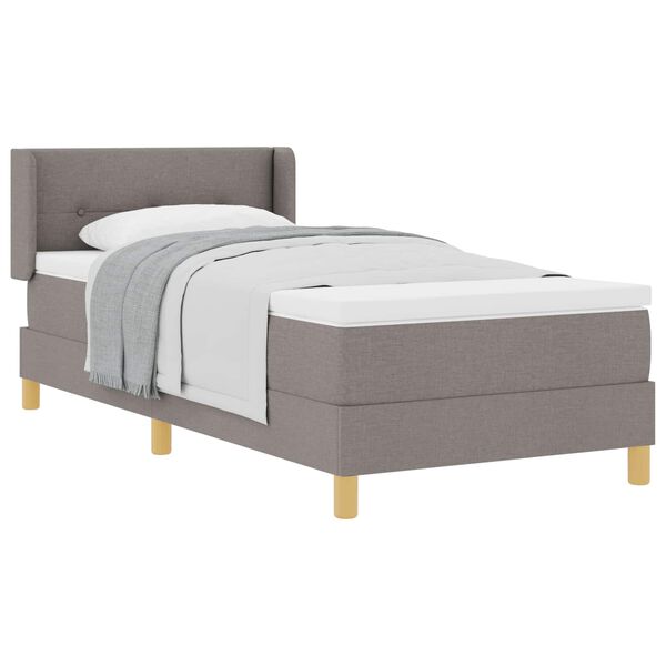 vidaXL Boxspringbett mit Matratze Taupe 200 x 80 cm Polyester