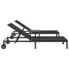 vidaXL Sonnenliege 2-Person 3 pcs Schwarz Poly-Rattan