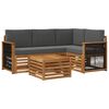 vidaXL Outdoor-Sofagarnitur 5 pcs Natur und Anthrazit 59 x 59 x 37 cm