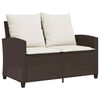 vidaXL Gartensofa 2-Sitzer mit Kissen & Tisch Braun Poly Rattan