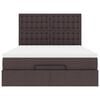 vidaXL Ottoman-Bett mit Matratze & LEDs Dunkelbraun 140x200 cm Stoff
