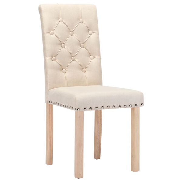 vidaXL Esszimmerst&uuml;hle 4 Stk. Creme Stoff