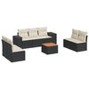vidaXL 8-tlg. Garten-Sofagarnitur mit Kissen Schwarz Poly Rattan