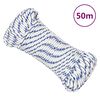 vidaXL Bootsseil Wei&szlig; 4 mm 50 m Polypropylen