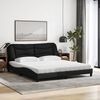 vidaXL Bett mit Matratze "Hvar" Schwarz 180x200 cm Stoff