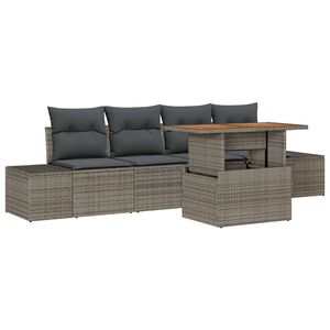 vidaXL Garten Essgruppe mit Kissen 5 pcs Grau und Braun