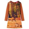 vidaXL Kinderkleid mit Langen &Auml;rmeln Cognac 92